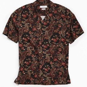 Urban Outfitters Ornate Paisley Rayon Button Down